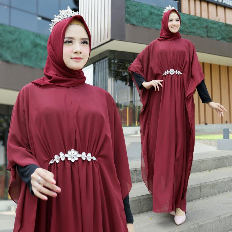 KAFTAN LEBARAN MODEL KALONG/ KAFTAN CERUTY BABYDOLL RATNA/ KAFTAN BUSUI JUMBO