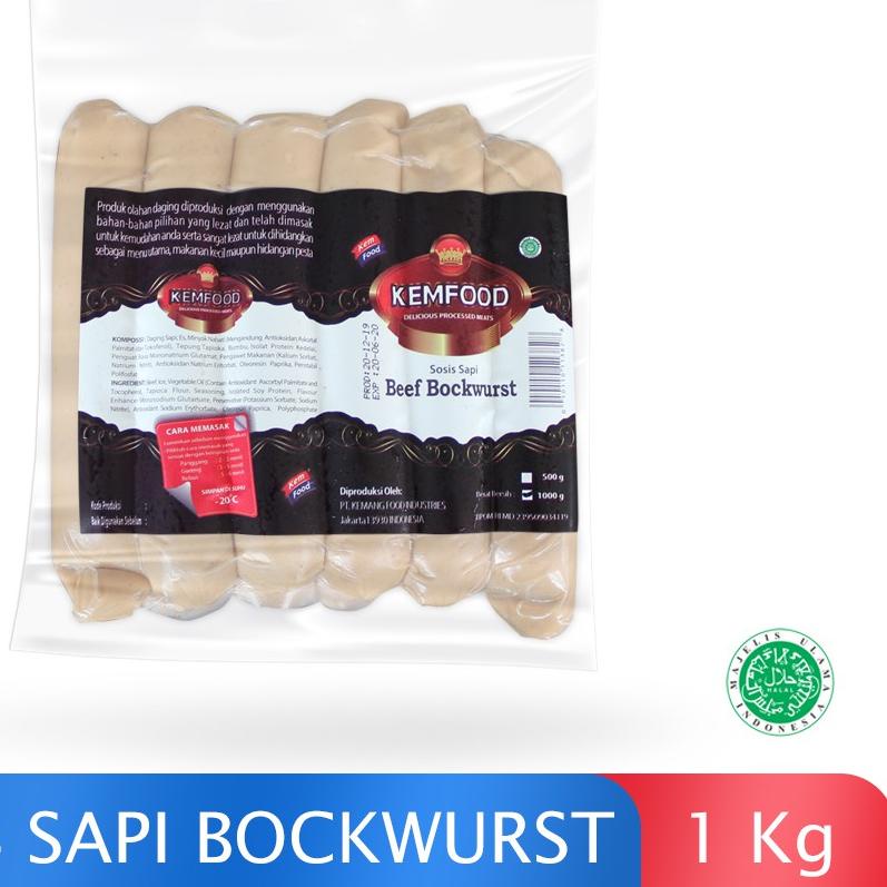 

♬ Kemfood Sosis Sapi beef Bockwurst 1Kg ❃