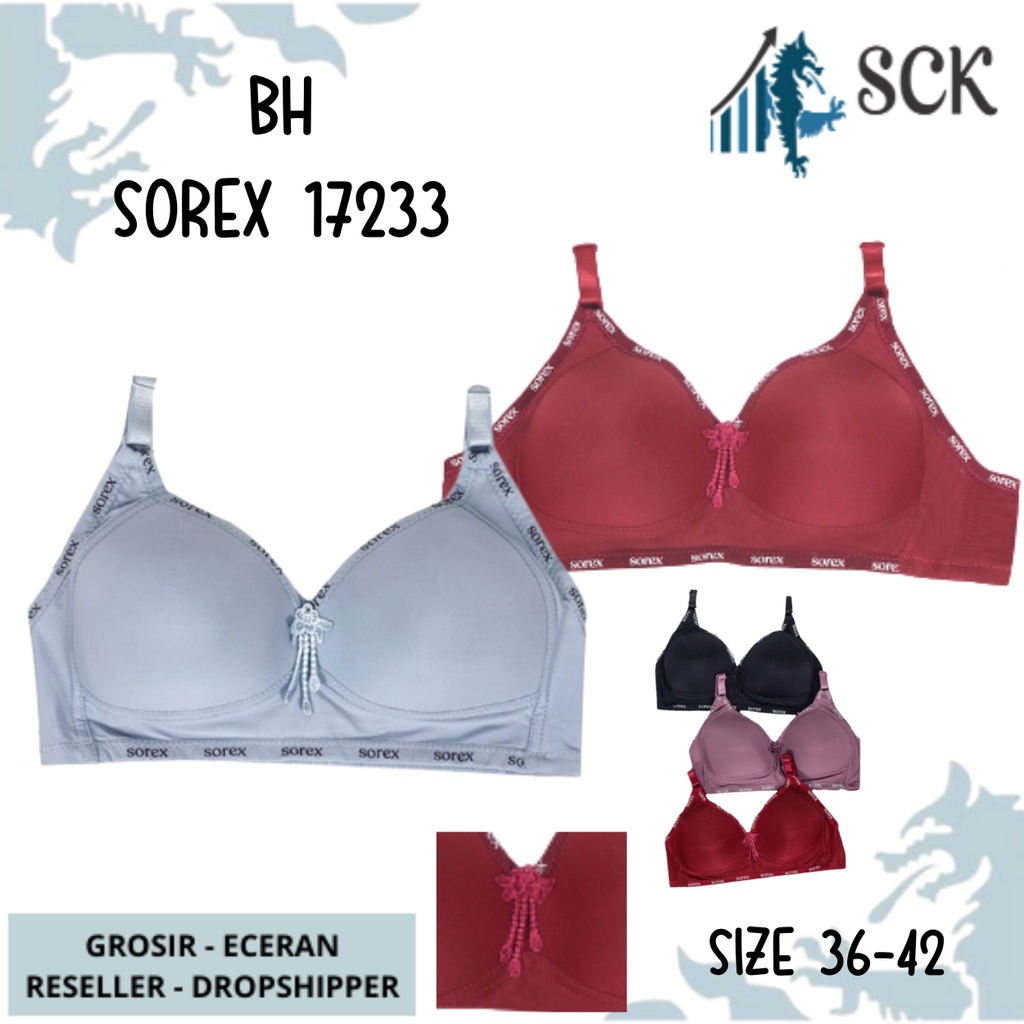 BH SOREX 17233 Tanpa Kawat Busa Tipis Motif Polos / Pakaian Dalam Wanita - sckmenwear GROSIR