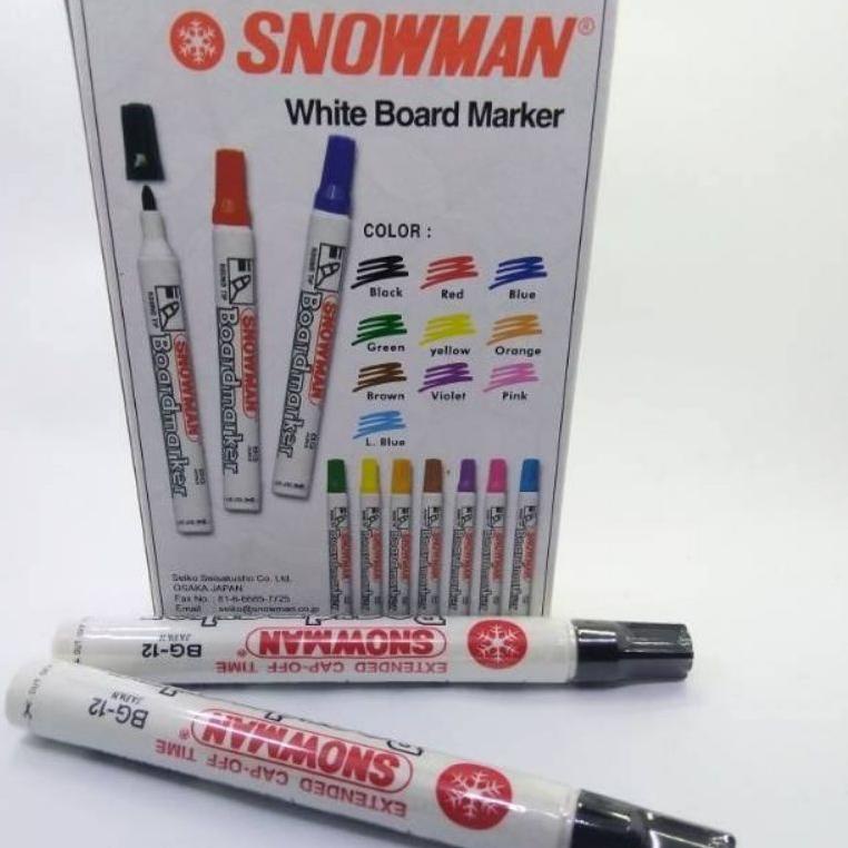 

X93 Spidol SNOWMAN WHITEBOARD BG12 / PERMANENT G12 isi 12 PCS TERBAIK ヅ