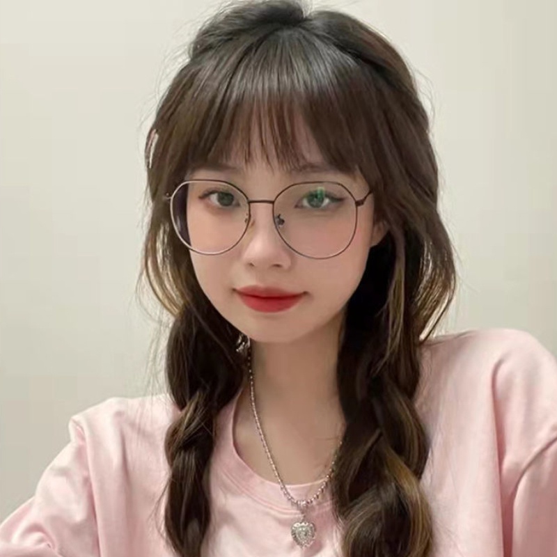 (YUZHU) Korea Fashion Logam Bingkai Bulat Anti Cahaya Biru Kacamata Untuk Wanita Candy Color Anti Radiasi Eyeglasses