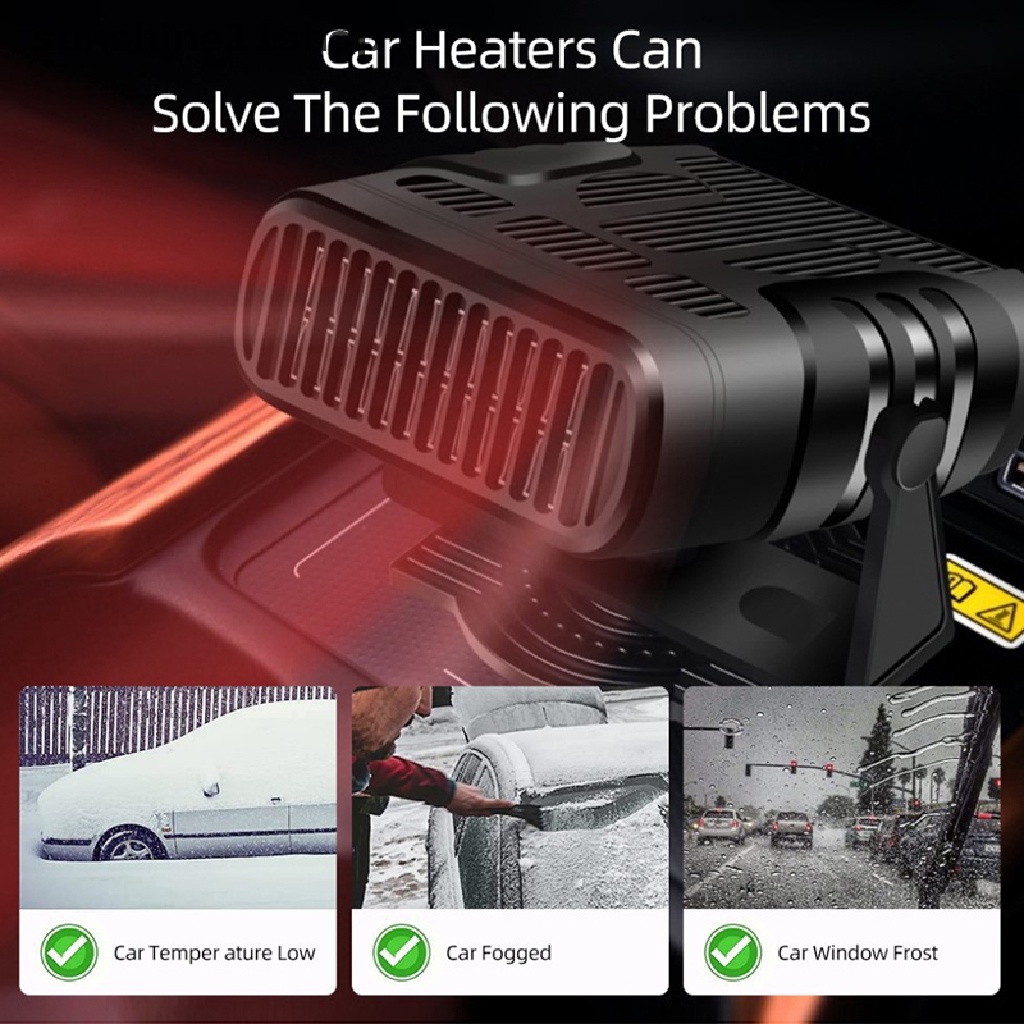 Sho Car Heater 24V/12V Pemanas Mobil Portable Dengan Mode Heag Dan Pendingin Untuk Auto Windscreen Fast Heag Fan Defrost Defogger N