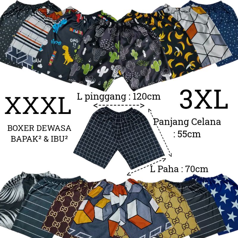 [promo] CELANA BOXER  DEWASA 3XL pria/wanita, celana santai