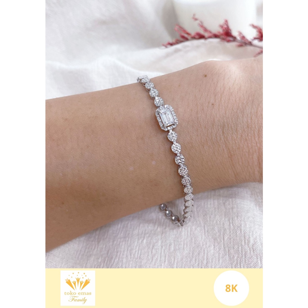 Gelang Emas Putih Kadar 375 (8K) 420 (9K) Koye Mainan Berat 3 - 10 gram an