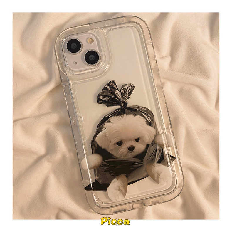 IPHONE  Casing Ponsel Pasangan Kartun Kucing Anjing Lucu Kompatibel Untuk Iphone6 6S 7 8 Plus XR 11 14 13 12 Pro MAX X XS MAX Airbag Shockproof Soft TPU Silicon Clear Cover