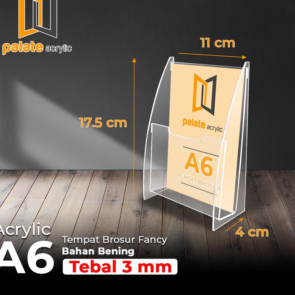 

Kirim Langsung ✼ AKRILIK TEMPAT BROSUR / RAK / BOX A6 FANCY''