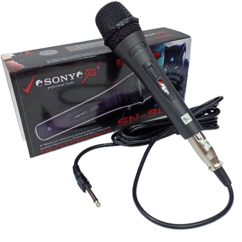 PAKET MIC Microphone Sony SN-909 Black Edition Black Panther ORI FREEE KABEL MIC 10M ORI BERGARANSI RESMI