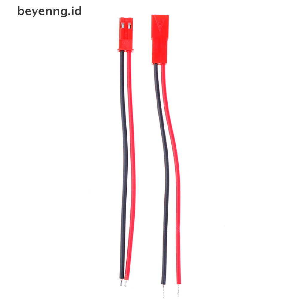Beyen 20pcs Konektor 2pin male female jst plug Kabel 22kawat awg Untuk rc ID