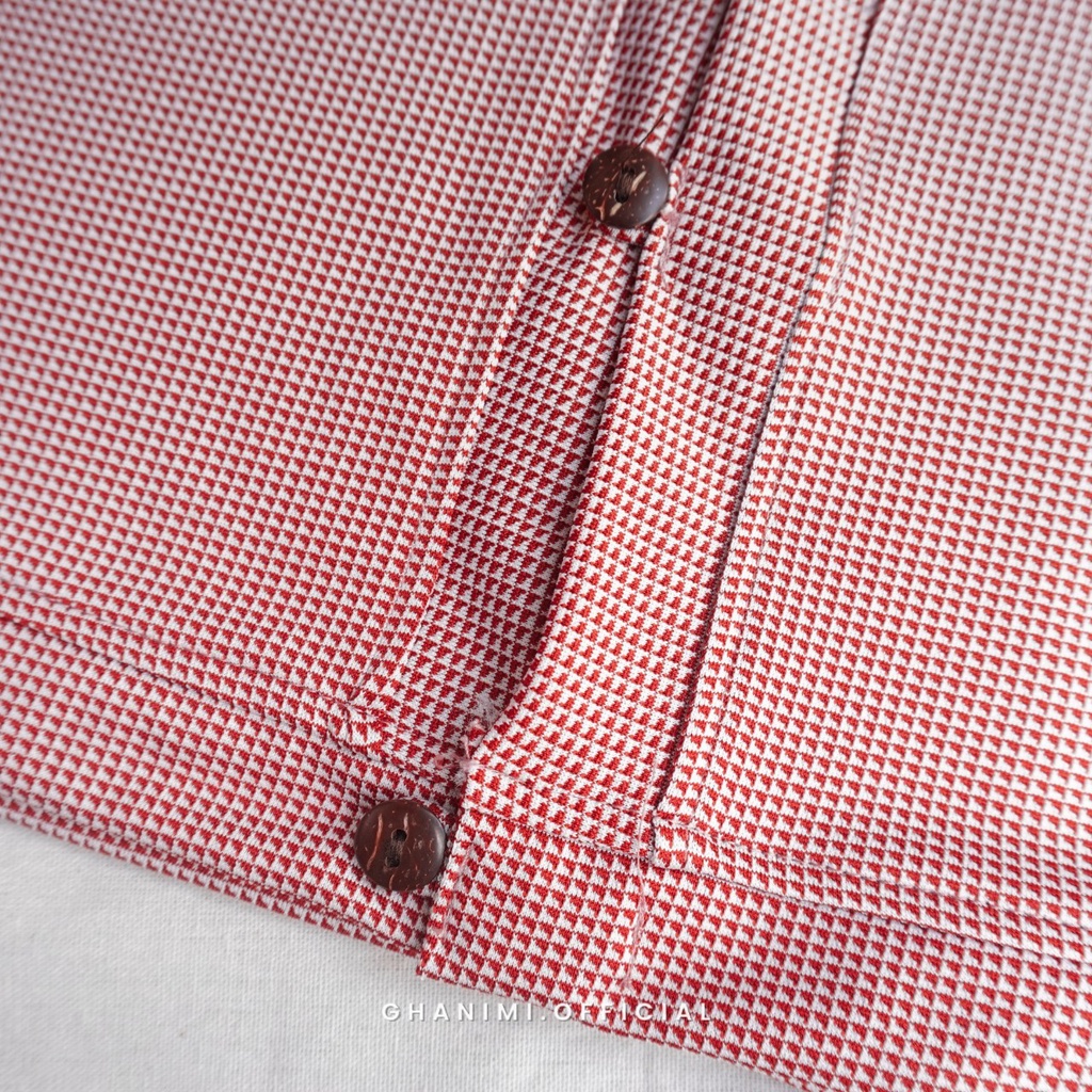 Ghanimi - Haura Cardigan / Outer Knit Motif / Outer rib crop / outer motif gingham kancing shanghai / outer casual formal / cardigan rajut tebal motif kotak kotak