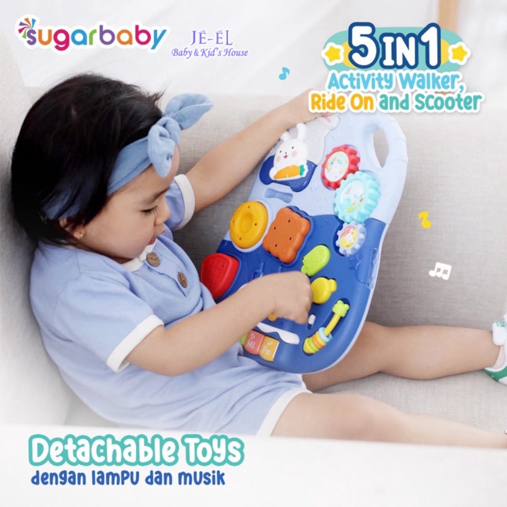 Sugar Baby 5in1 Activity Walker, Ride-On and Scooter/Push walker/Activity walker/Baby walker