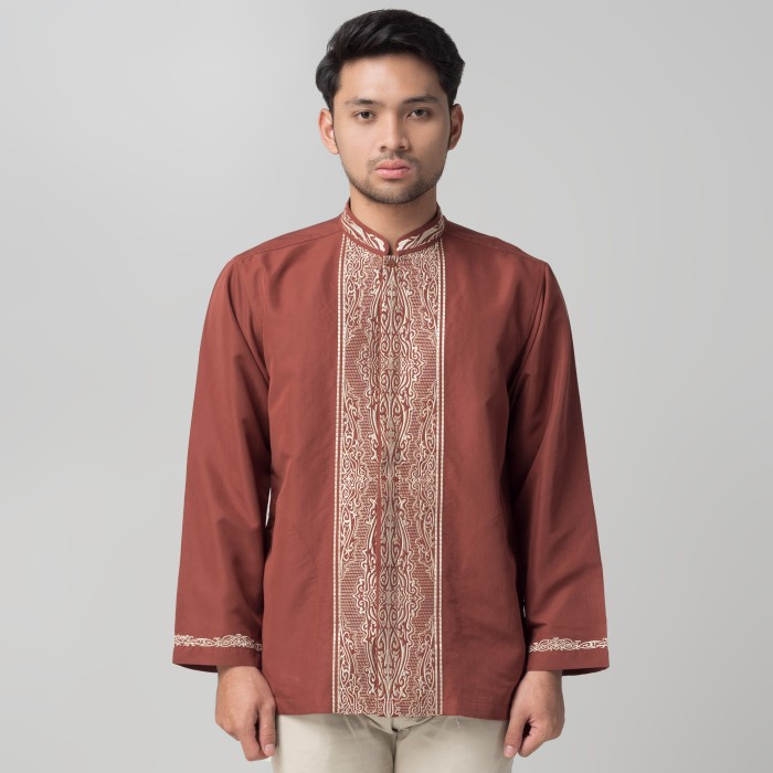 BENHILL Taqwa Koko Bordir Pria Panjang Terracotta 2379-80-81