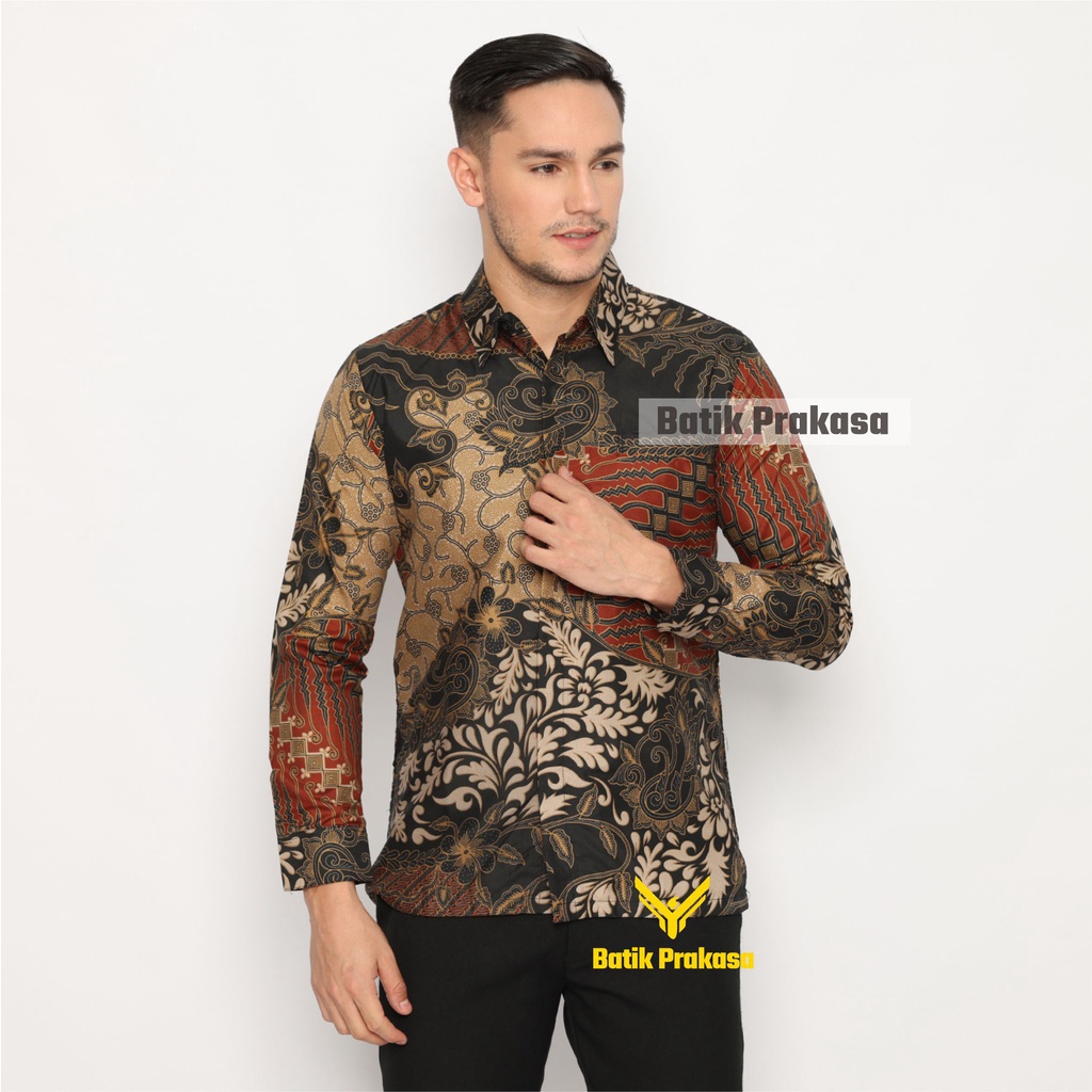 Kemeja Batik Prakasa Amartya Raksha Prapti Slimfit Lengan Panjang Batik Solo