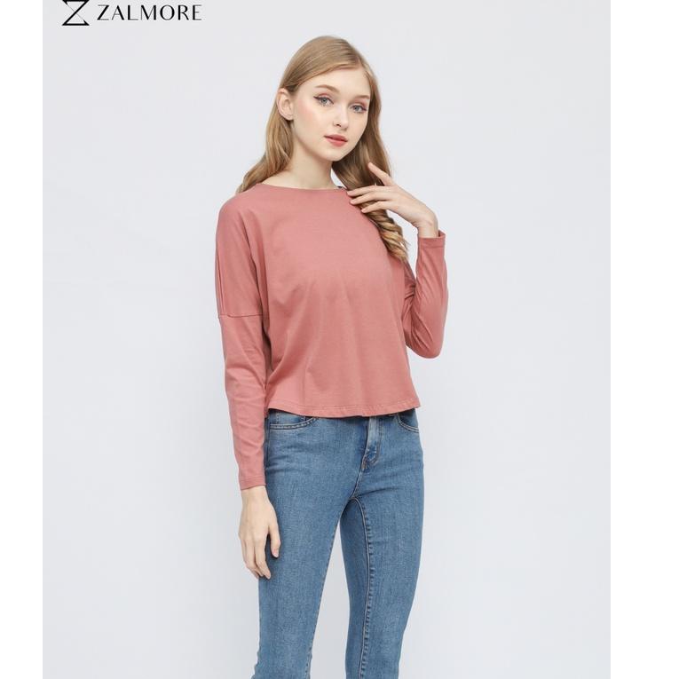 BOOMING Zalmore Longsleeve Loose Tee Premium -Kaos Lengan Panjang Wanita