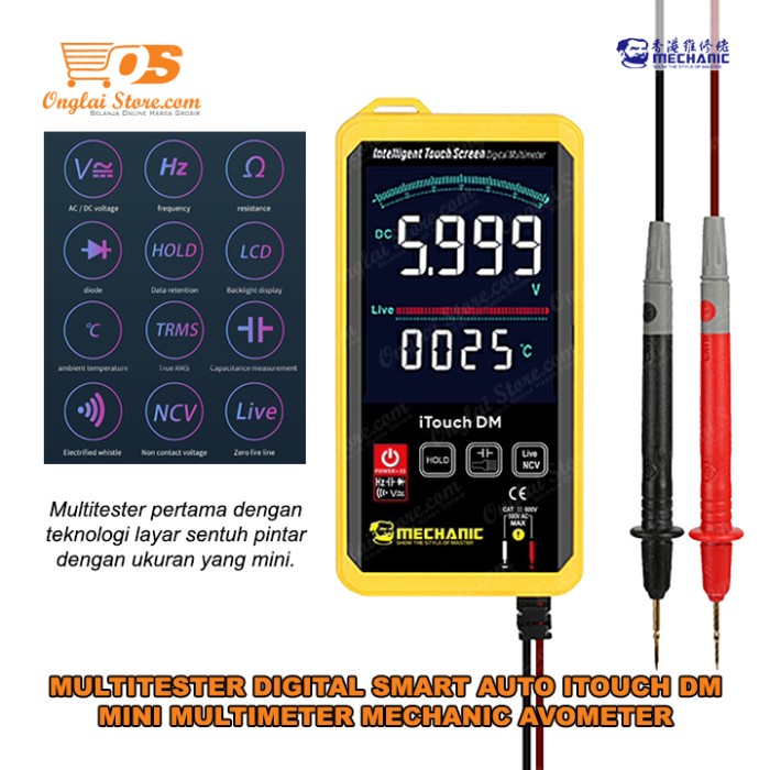 Listrik Multitester Digital Smart Itouch Dm Mini Multimeter Mechanic Avometer