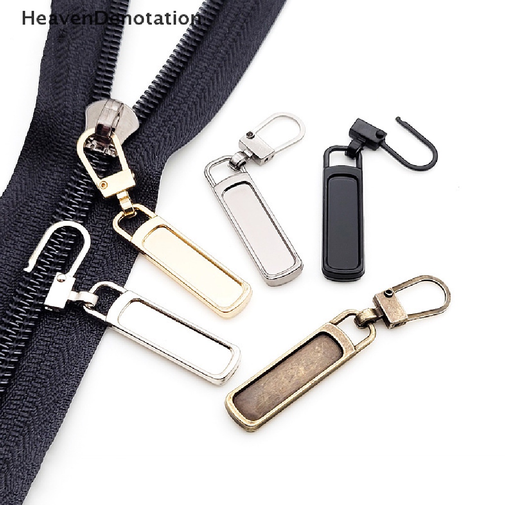 [HeavenDenotation] 5pcs Penarik Ritsleting Logam Dapat Dilepas Untuk Zipper Sliders Head Resleting Repair Kits Zipper Pull Tab DIY Tas Jahit Down Jaket HDV