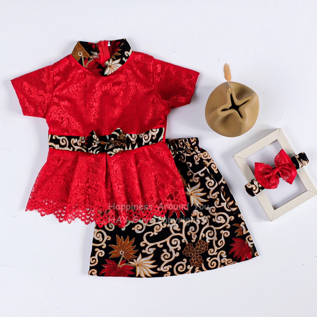 Baju Kebaya Anak Perempuan Modern GRATIS BANDO Kebaya Kutu Baru Baju Seragam Wisuda Anak TK SD Pakai