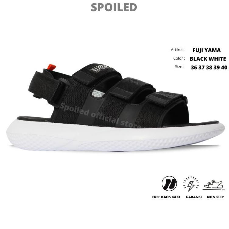 RECOMENDED Spoiled - Sandal Traveling Tinggi Tali Belakang Wanita Sendal Gunung Cewek Hitam Putih Fu