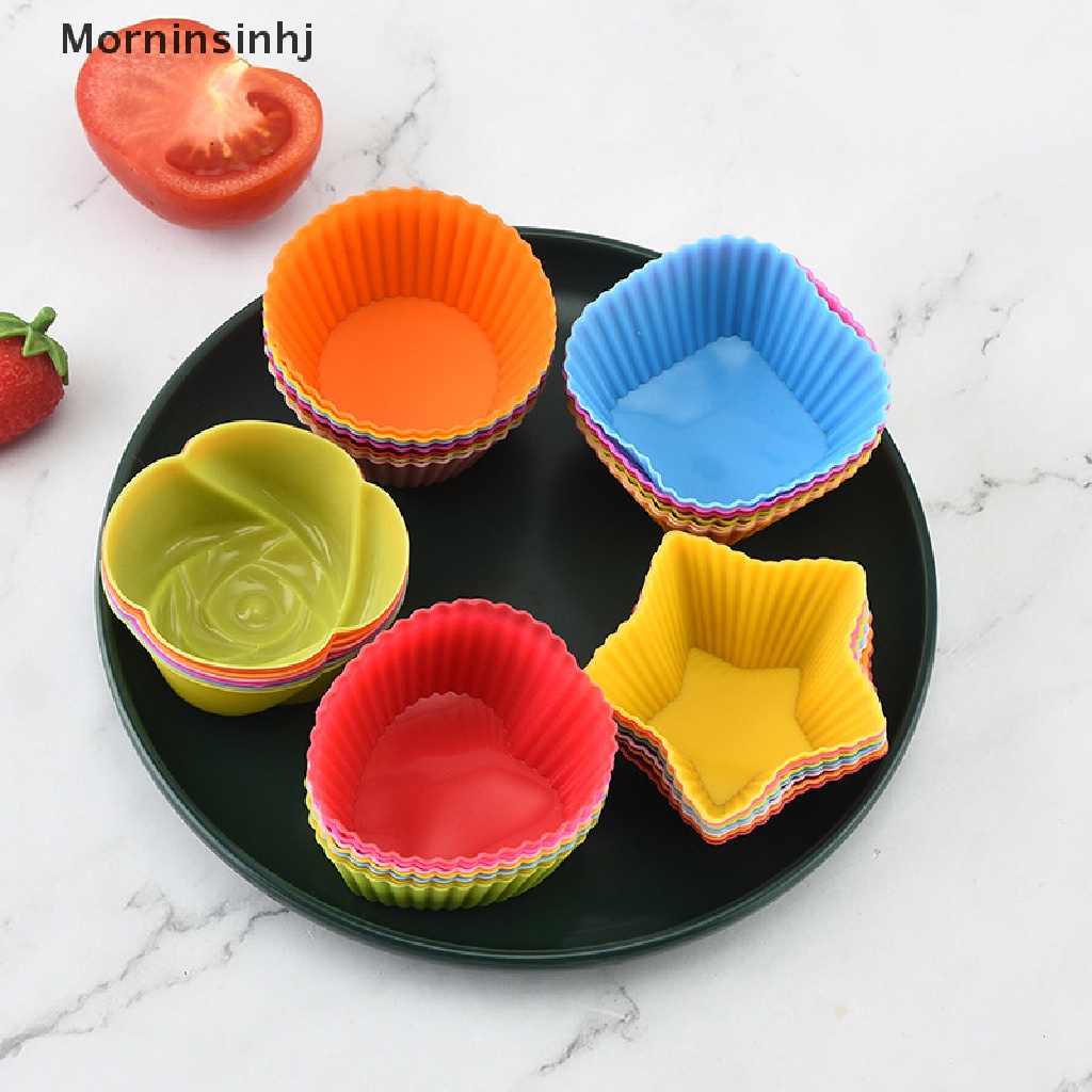 Mornin 7pcs/Set Cetakan Kue Silikon Muffin Cupcake Baking Mold DIY Cake Decorag Tool id