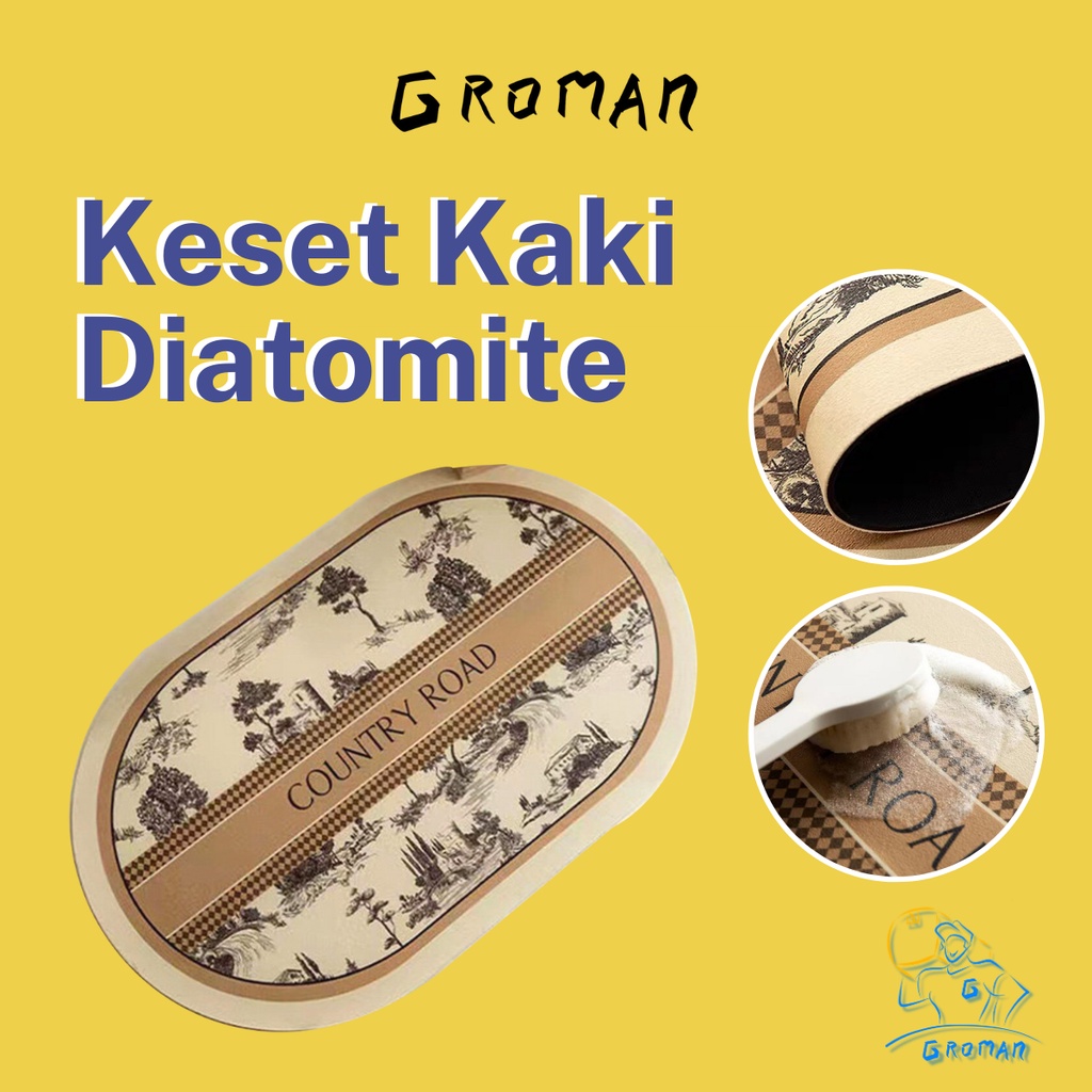 Keset Kaki Diatomite Efek 3D Cepat Menyerap Air Keset Kamar Mandi Soft Karakter Quick Dry Bathroom Mat