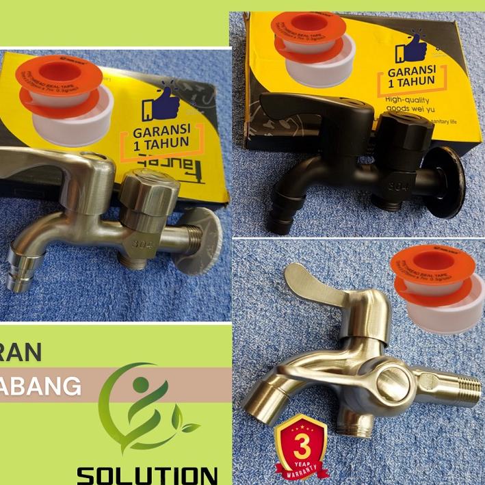 ♘ Kran Cabang Hitam Keran Cabang / Keran air Double / Keran Cabang Shower Mandi ◊