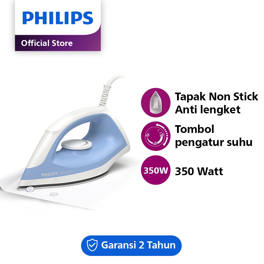 PHILIPS Dry Iron Setrika Listrik DST0510 DST 0510