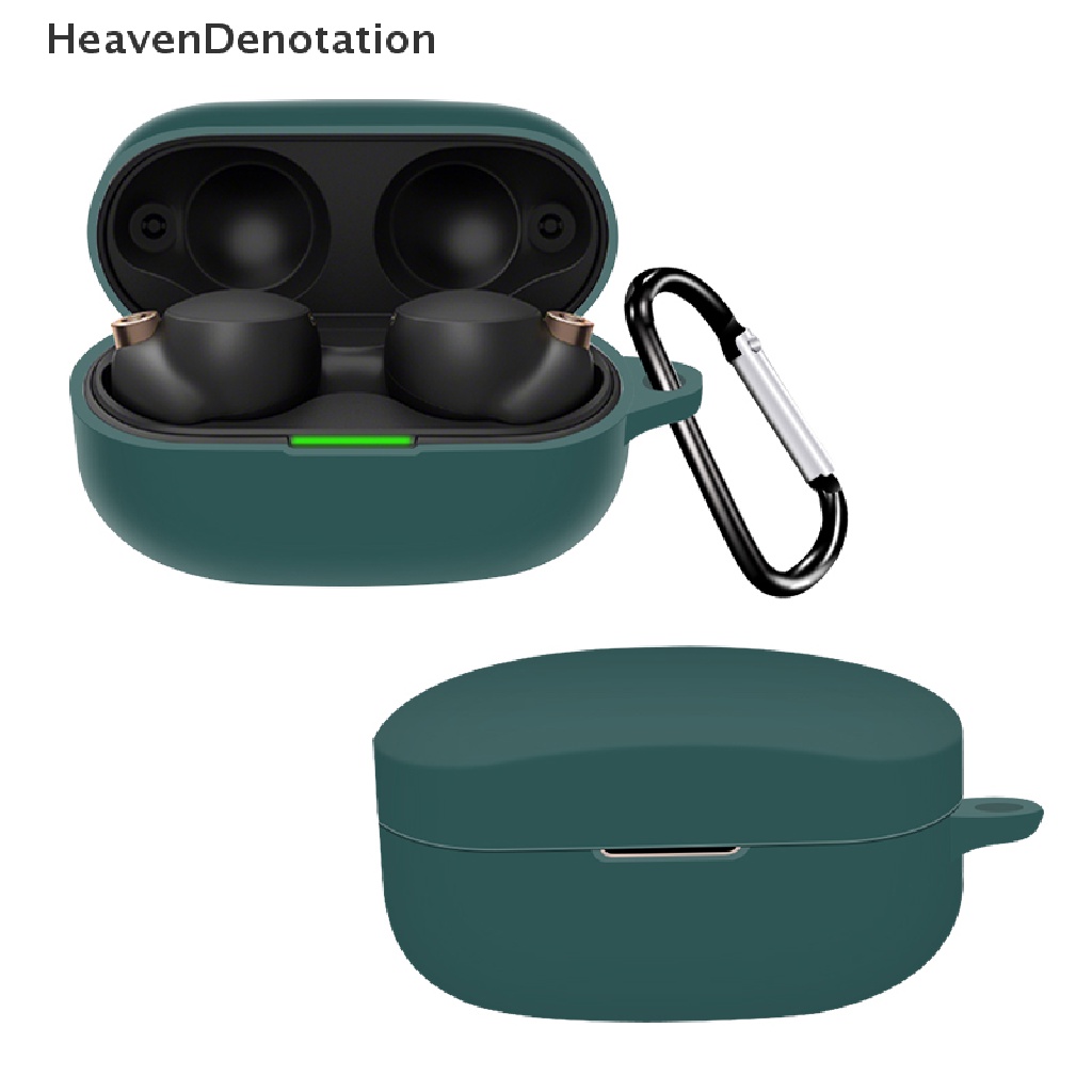 [HeavenDenotation] Soft Silicone Case Untuk WF-1000XM4 Earphone Cover Pelindung Charging Box Shell Wireless Headphone Pelindung Shell Dengan Kait HDV