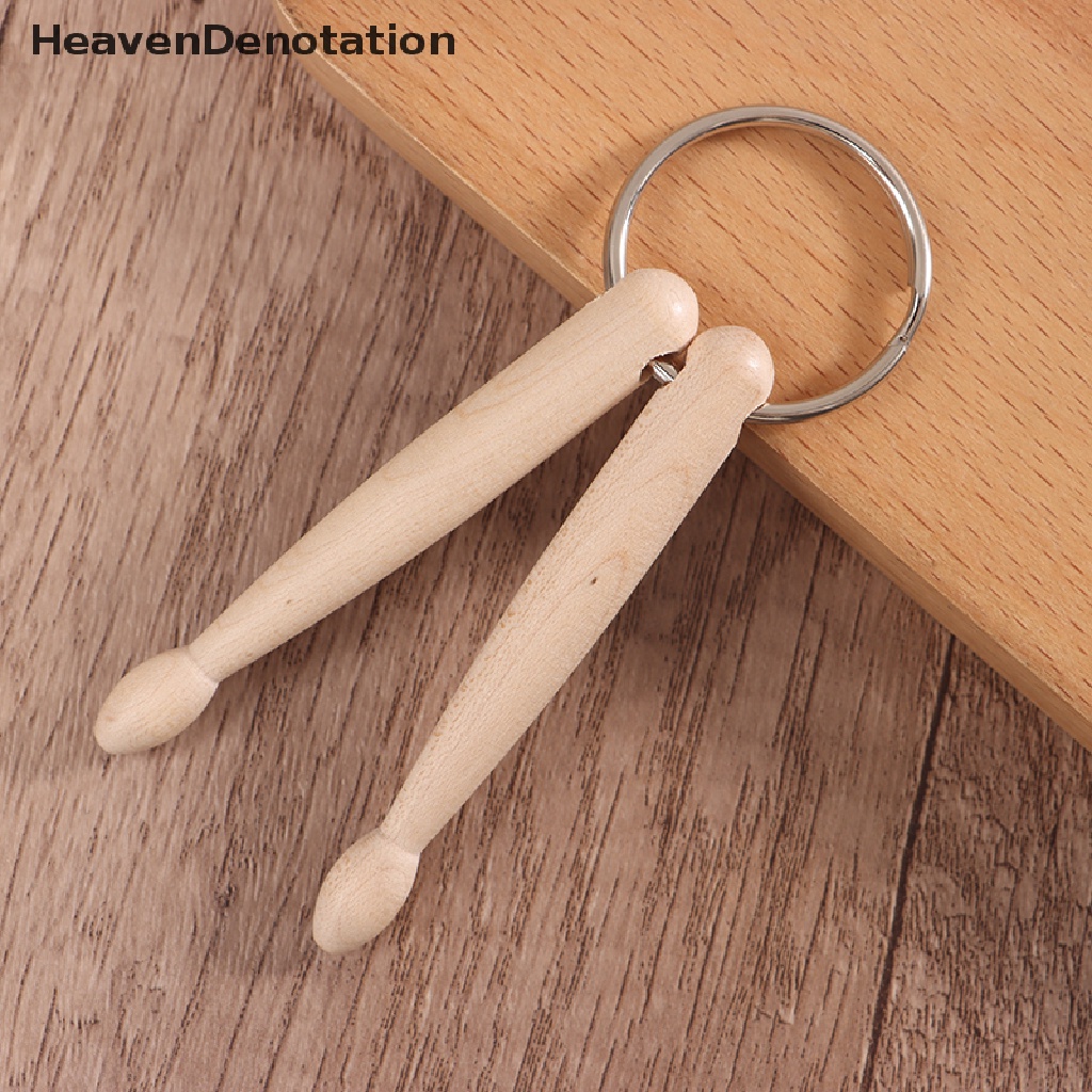 [HeavenDenotation] Stik Drum Mini Gantungan Kunci Drum Kayu Gantungan Kunci Keyfob Aksesoris HDV