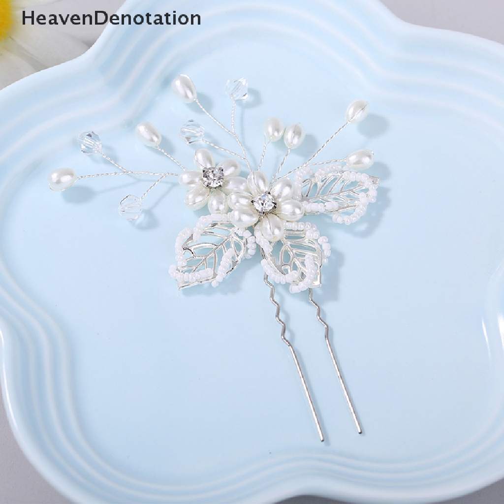 [HeavenDenotation] 1pcs Pin Rambut Aksesoris Rambut Untuk Wanita Aksesoris Pernikahan Hair Clips Jewelry Mutiara Berlian Imitasi Bunga Hair Clip Pins Headpiece HDV