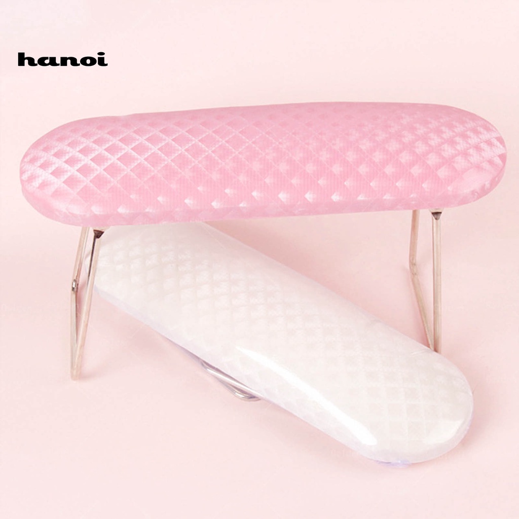 Hn * Nail Art Bantal Tangan Dengan Stand Stainless Steel Profesional Penopang Pergelangan Tangan Lembut Manicure Arm Rest Cushion Aksesoris Kuku