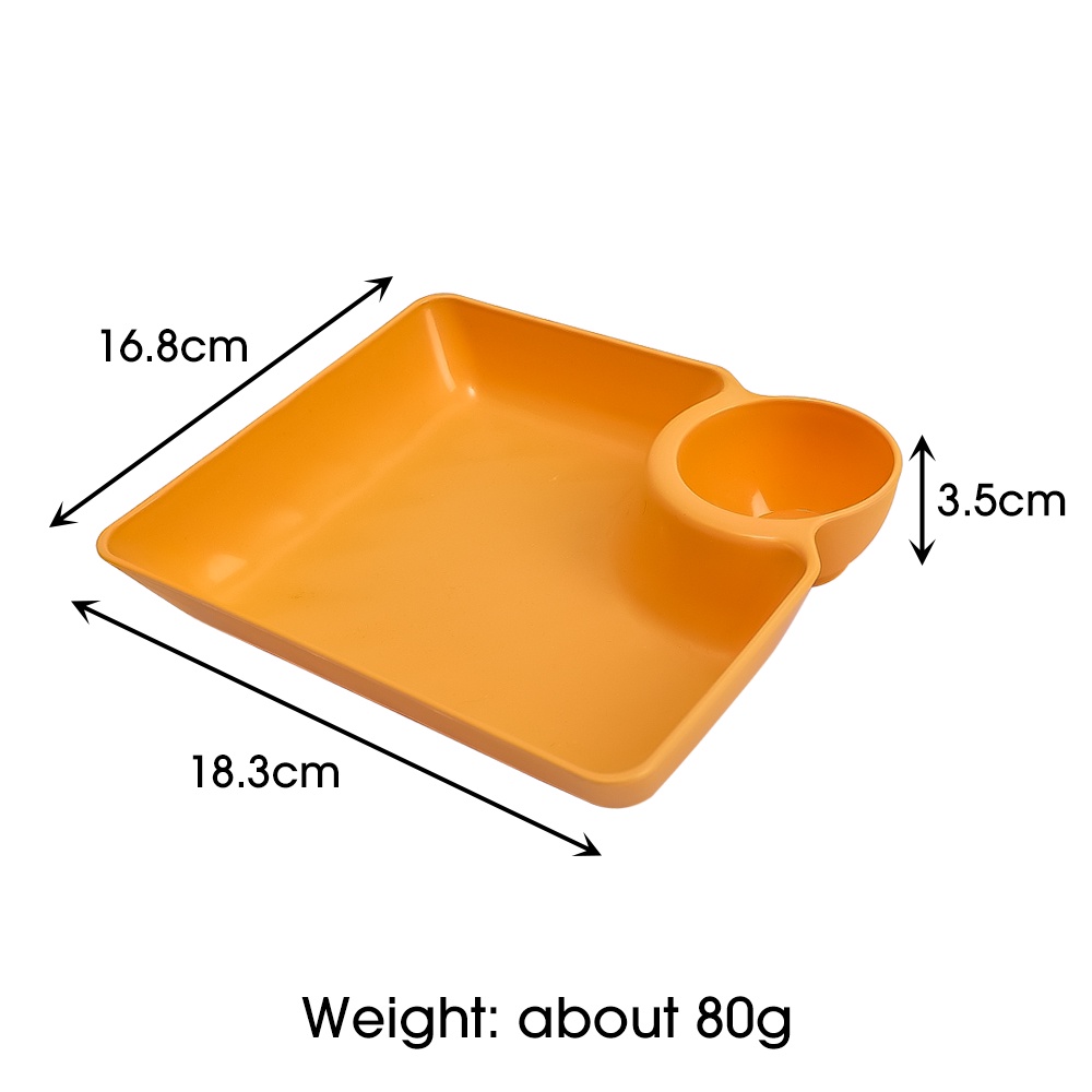 Non-slip Dipping Saucer Sushi Dish Premium Dumpling Plate with Dipping Saucer Lucu Persegi Dumplings Piring Saji Peralatan Makan Dapur Dessert Fruit Plate Gyoza Tray Alat Makan