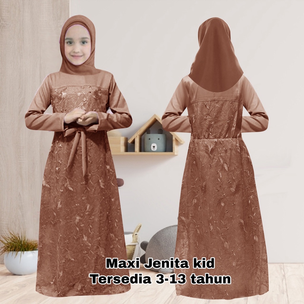 PROMO DRES JENITA KID/ MAXI DRES ANAK TILE MUTIARA/GAMIS JENITA KID PARTY GOOD QUALITY