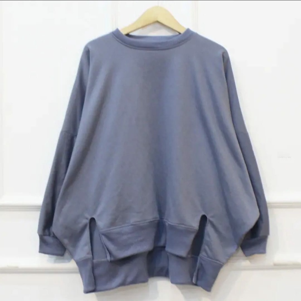 Sweater Crewneck Oversize Wanita Size XXXL Oversize BELAH PINGGIR Batwing Oversize Wanita Terbaru