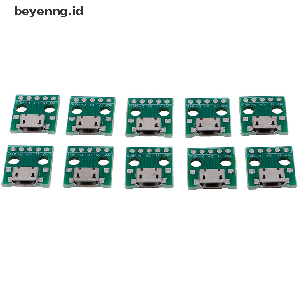 Beyen 10Pcs Adaptor MICRO USB Ke DIP 5Pin Konektor Female Papan Konverter PCB ID