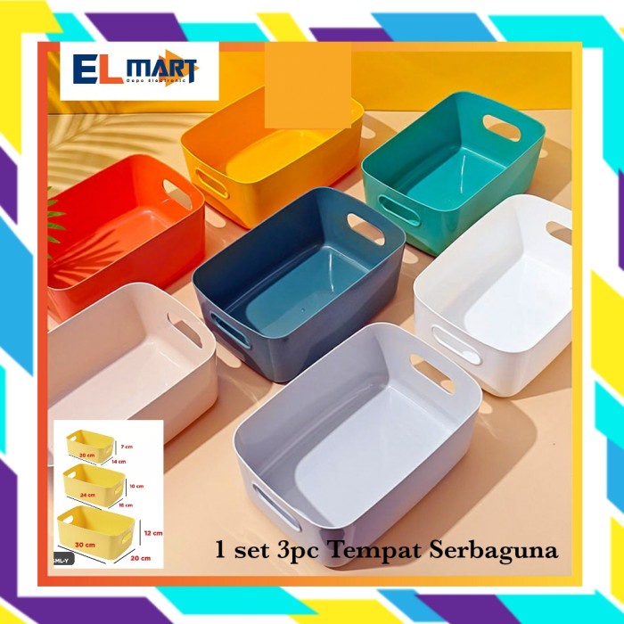 Kotak Penyimpanan Serbaguna Storage Box Set 3pc Multifungsi KSM01