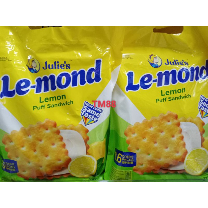 

BISKUIT SANDWICH DENGAN KRIM RASA LEMON/JULIE'S LE-MOND/LEMON PUFF SANDWICH