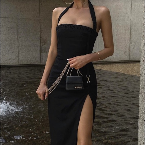 【AMY J】Backless Slit Sleeveless Midi Dress  7528