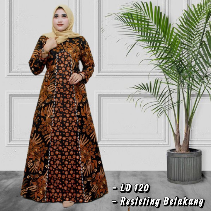 Gamis Batik Katun Manggar Padi Sekar Cantik Kubis Kipas Daun Kupu Jumbo LD 110 LD 120  Couple Model 