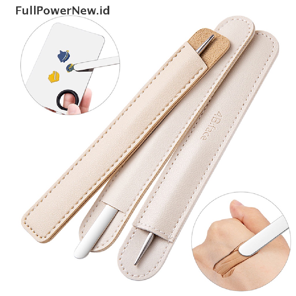 Power 1Pcs Stainless Steel Kepala Ganda Makeup Toner Spatula Mixing Stick Foundation ID