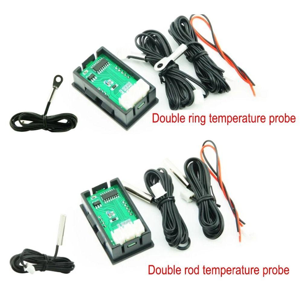 POPULAR Populer Digital DC Single Voltmeter LCD Profesional Dengan NTC 10K 3950sensor Suhu Probe Detector