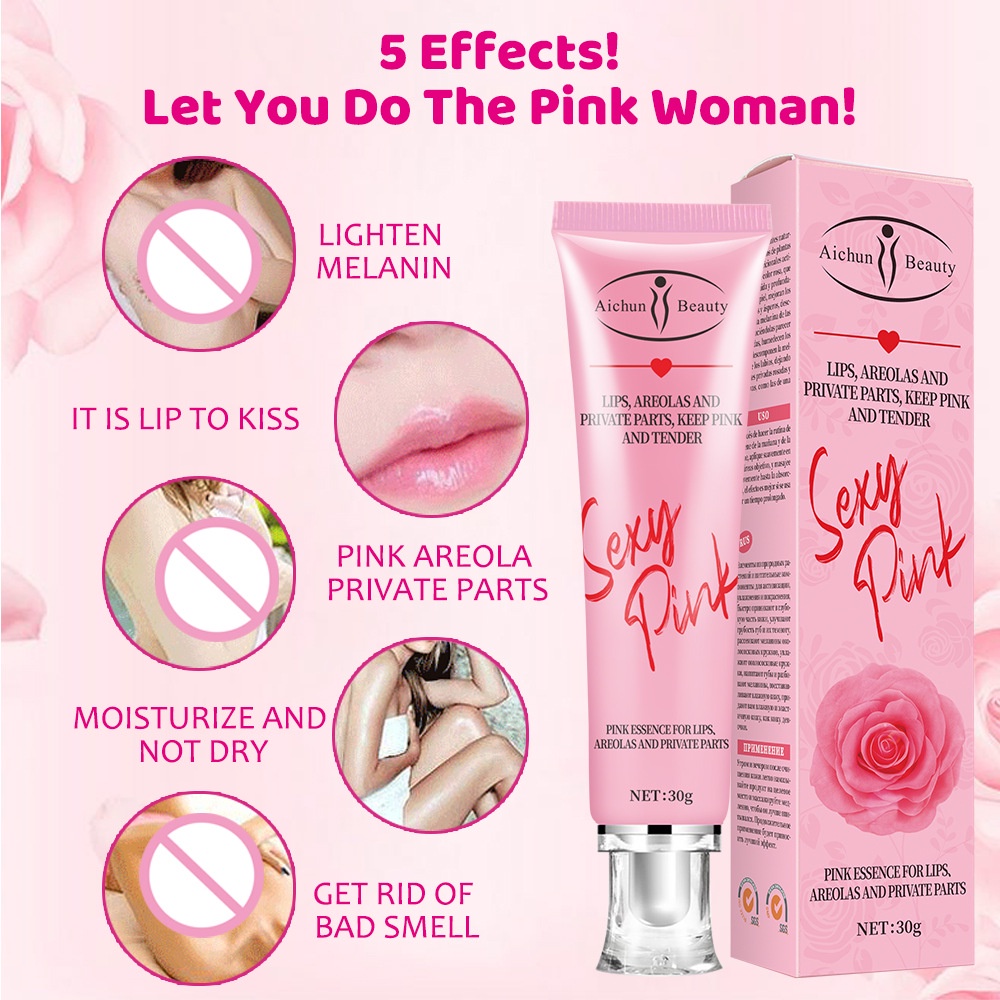 AICHUN Warm Gentle Pink Nenhong Cream 30Gr/Pemerah Bibir Dan Puting Miss V Pink Vagina Cream 100%Asli/Valid Pemutih Bagian Pribadi Esensi Krim Pemutih Selangkangan dan Miss V