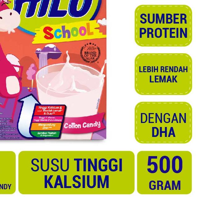 

✾ HiLo School Cotton Candy 500g - Susu Tinggi Kalsium Lebih Rendah Lemak ™