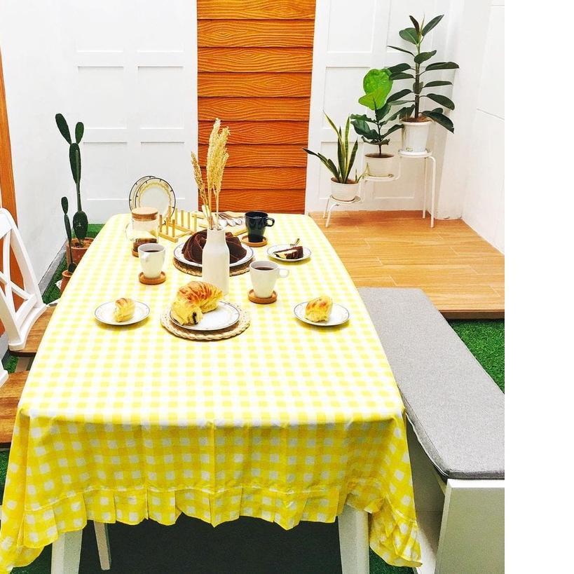 ✸ an Taplak Meja Makan Rempel/Rumbai ➨