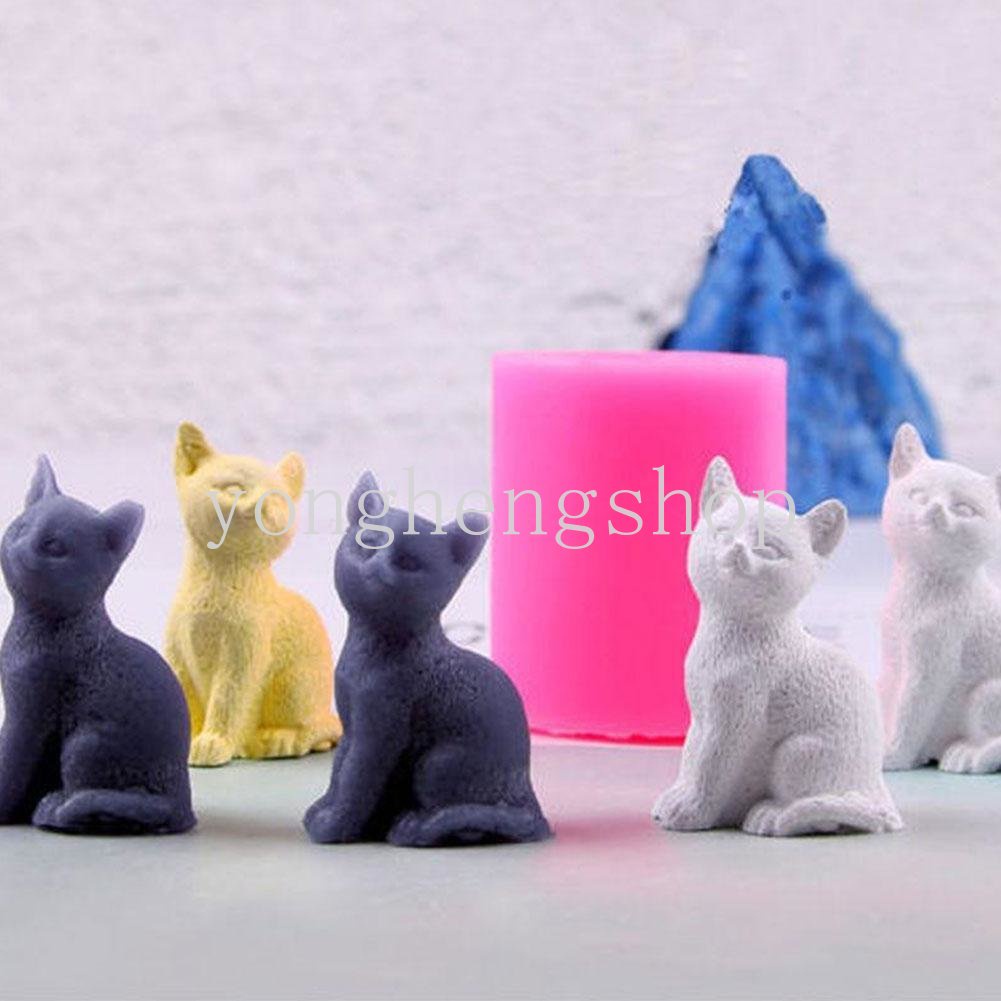 3d Lucu Kucing Berbentuk Silikon Resin Tanah Liat Sabun Cetakan Lilin Membuat Alat Fondant Cokelat Permen Cetakan Kue Dekorasi Dapur DIY Baking Mold