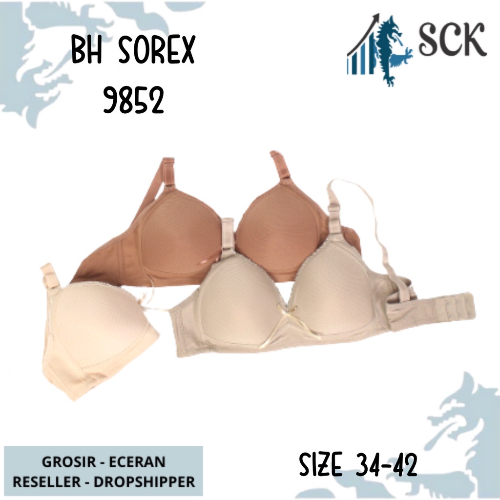 BH SOREX 9852 BIG SIZE FULL Cup C BESAR UKURAN 36-42 / BH Wanita Tanpa Kawat Busa Tipis /  Pakaian Dalam Cewek - sckmenwear GROSIR