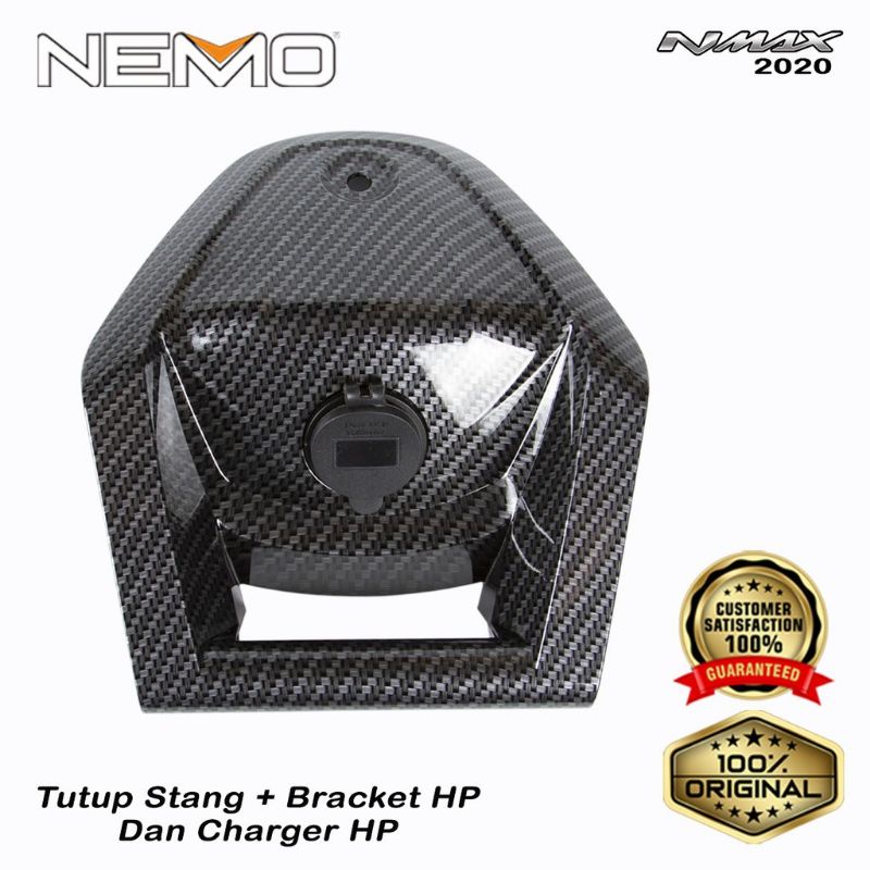 cover stang carbon nemo + USB charger Nmax 2020 2021 2022 2023