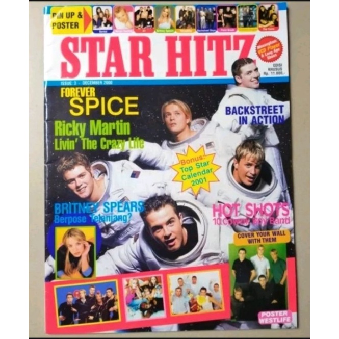 Majalah Star Hitz December 2000 - Westlife - Britney Spears - Backstreet Boys - Spice Girls