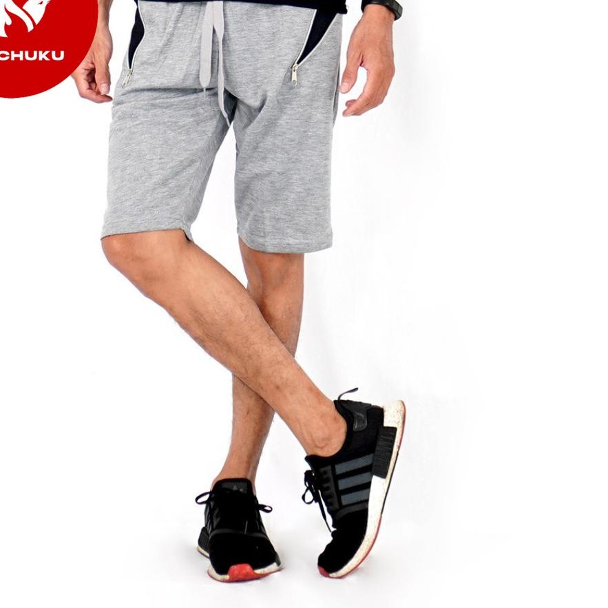 ♕ OKECHUKU Celana Pendek Jogger Joger Pria Selutut / Sedengkul Sweatpants - Jacque ➫