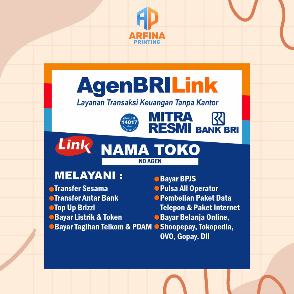 Spanduk MMT BRILink / banner agen brilink