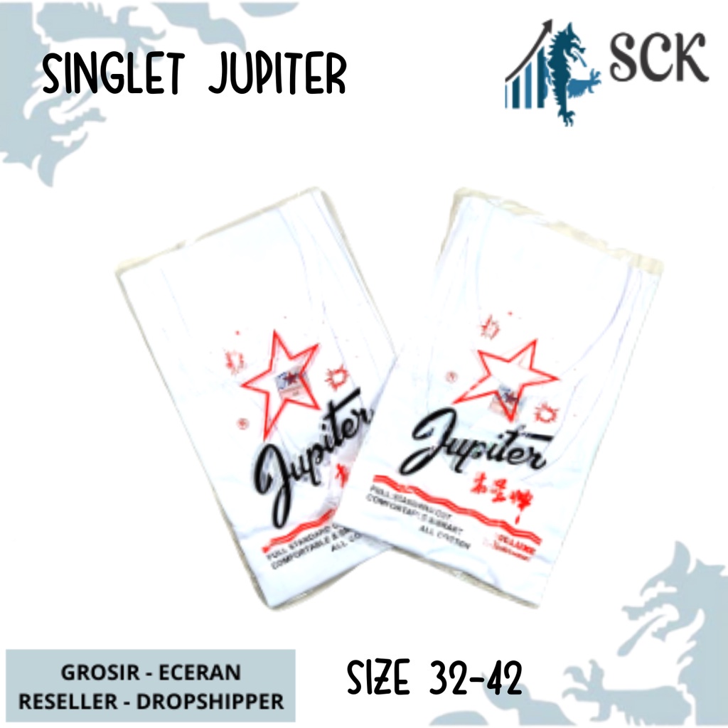 [ISI 1] Singlet JUPITER 32-42 Pria Ukuran Besar / Kaos Dalam JUPITER Katun Original Size 32-48 / Singlet Pria - sckmenwear GROSIR