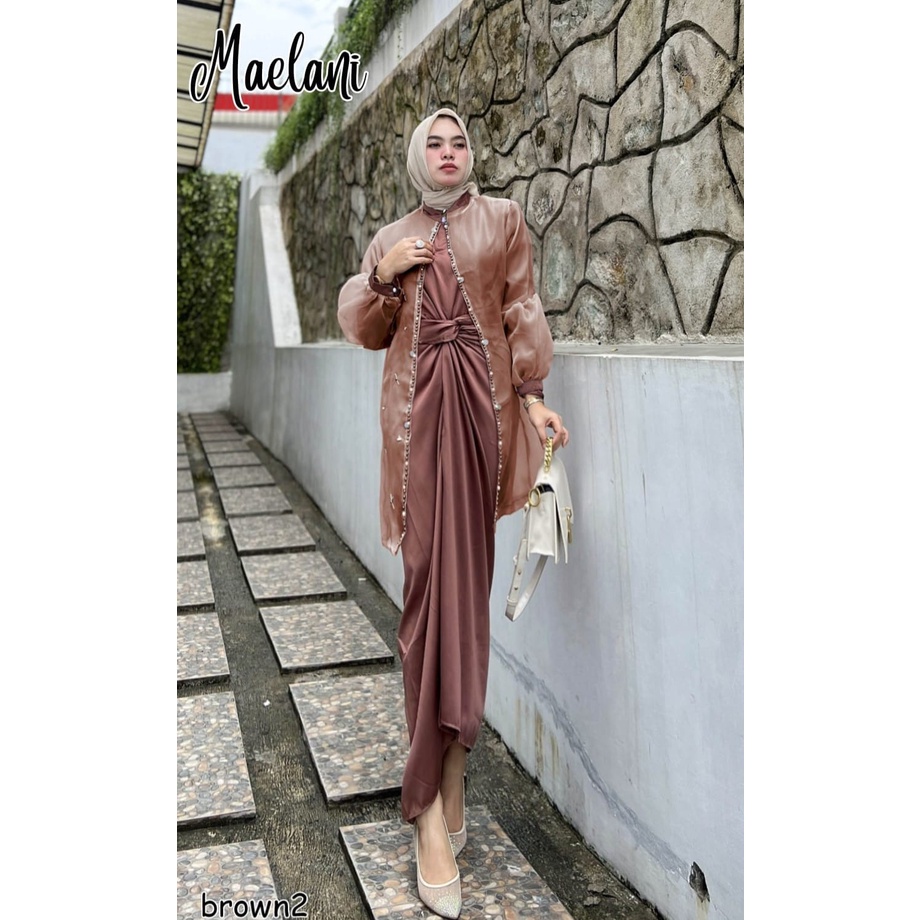 GAMIS PESTA KONDANGAN MAELANI SET KAFTAN + LUARAN ORGANZA